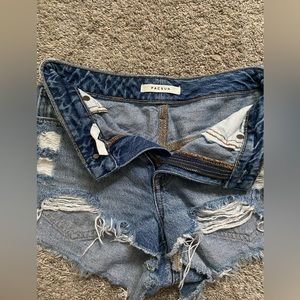 Pacsun High Rise Festival Ripped Blue Jean Shorts Size 23